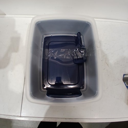 IRIS OPEN TOP CAT LITTER BOX KIT WITH SHIELD - 15" X 19" - BLACK/CLEAR - (MODEL: CLH-12) image 3