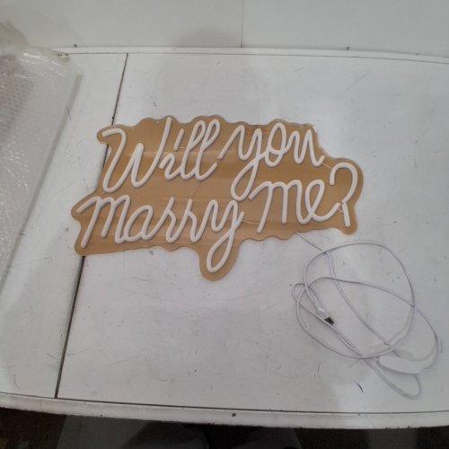 KSCKXGG 'WILL YOU MARRY ME' NEON SIGN FOR WEDDING PARTY - 21.7" X 13.8" - WHITE image 3