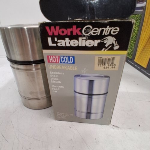 WORK CENTER L'ATELIER STAINLESS STEEL HOT/COLD VACUUM FOOD JAR THERMOS - 0.5L - STEEL image 2