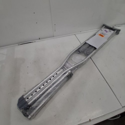 BIOS LIVING MEDICAL ADULT ALUMINUM CRUTCHES - MEDIUM - GREY/SILVER (MODEL: 56036) image 4