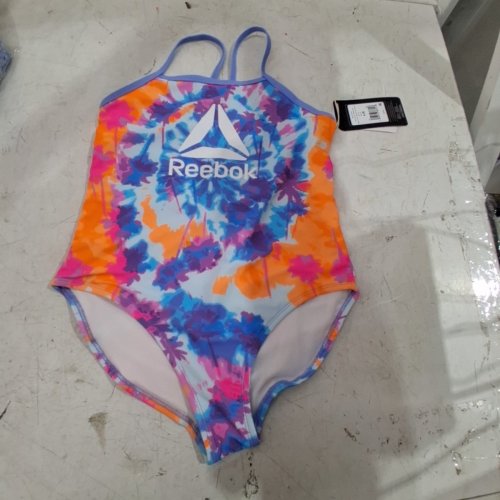 GIRL'S REEBOK TIE-DYE PRINTED ONE-PIECE SWIMSUIT - LARGE - MULTICOLOR (STYLE: RBG160003) image 2