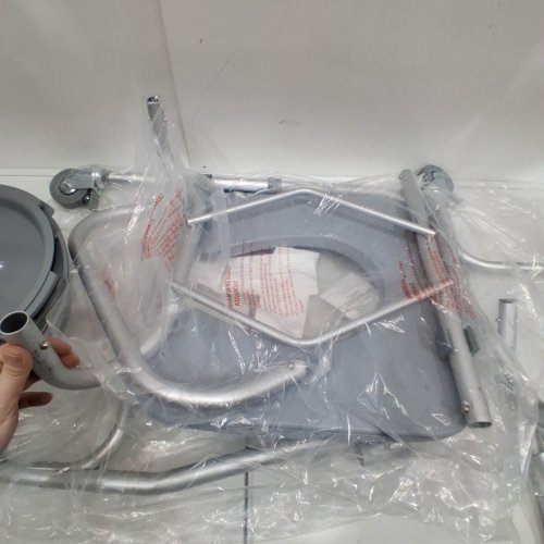 GUARDIAN ALUMINUM PADDED SHOWER CHAIR COMMODE WITH 4 LOCKING CASTERS - 300LBS CAP - GREY (MODEL: G1-502PWX1) image 4