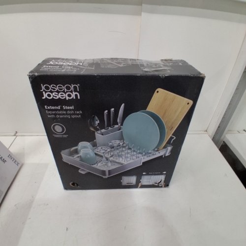 JOSEPH JOSEPH EXPANDABLE DISH RACK - 12" TO 21" WIDE - LIGHT STONE/STAINLESS STEEL (MODEL: 851692) image 5