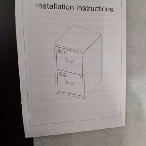 2-DRAWER METAL FILE CABINET WITH WHEELS - 27" - BLACK image 4