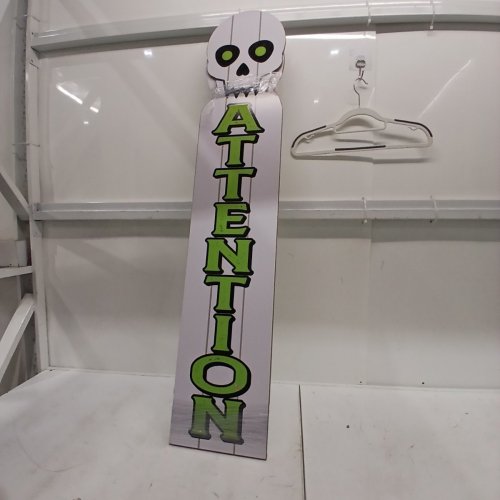 2PK REVERSIBLE FRENCH/ENGLISH DECORATIVE WOODEN HALLOWEEN PORCH SIGNS - 9.5" X 48" - WHITE GHOST AND SKELETON image 8