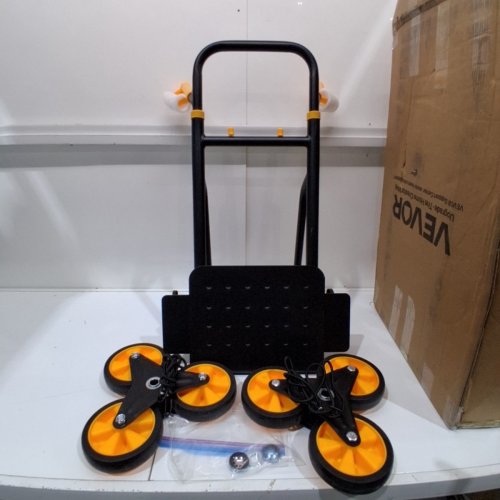 VEVOR HEAVY DUTY SIX WHEEL FOLDING STAIR CLIMBING CART/DOLLY - 440LB MAX - BLACK/YELLOW (MODEL: KT2027B) image 3