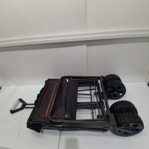 MAC SPORTS FOLDING WAGON WITH BRAKES AND POCKETS - 8.6" X 21.7" X 25" - 350LBS CAP - BLACK (MODEL: 1872234) image 2