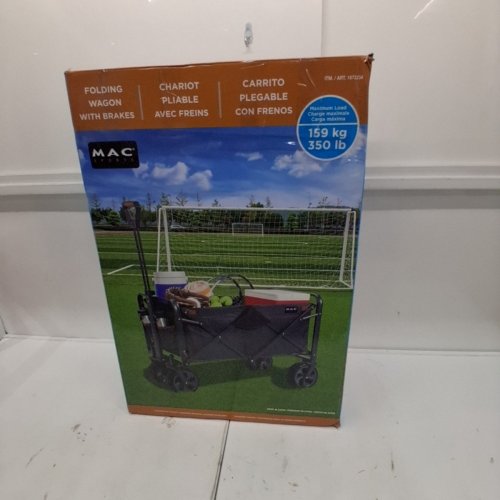 MAC SPORTS FOLDING WAGON WITH BRAKES AND POCKETS - 8.6" X 21.7" X 25" - 350LBS CAP - BLACK (MODEL: 1872234) image 4