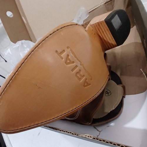 WOMEN'S ARIAT CASANOVA WESTERN COWBOY BOOT WITH SIDE PARTIAL ZIP - SIZE 7B - SHADES OF GRAIN/TAN BROWN - (STYLE: 10044481) image 3