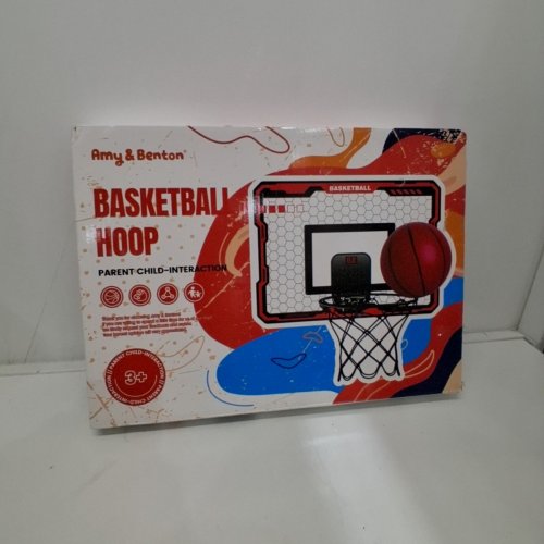 KIDS AMY & BENTON INDOR MINI ELECTRONIC BASKETBALL HOOP WITH DOOR HANGER - RED/BLACK image 2