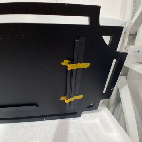 CHENDE LARGE DECORATIVE WALL MIRROR WITH BEVELED EDGE AND GLASS PIECES - 24" X 47" - BLACK - (MODEL: DMI183-12060) image 3