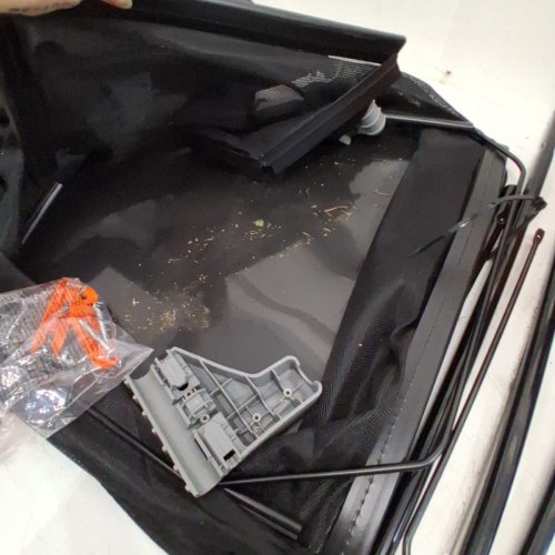 HEAVY DUTY PUSH LAWN SWEEPER WITH MESH COLLECTION HOPPER BAG - 21" - BLACK/ORANGE (MODEL: S19-001A) image 3