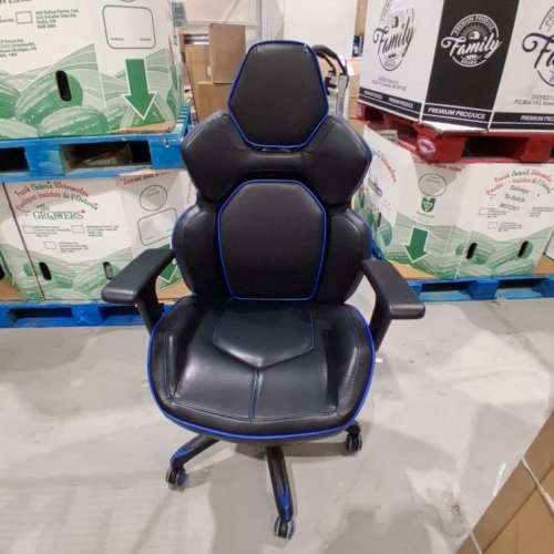 TRUE INNOVATIONS DPS 3D INSIGHT GAMING CHAIR WITH ADJUSTABLE ARMRESTS & HEADREST - 275LBS MAX - BLACK/BLUE - (MODEL: 1363228) image 3