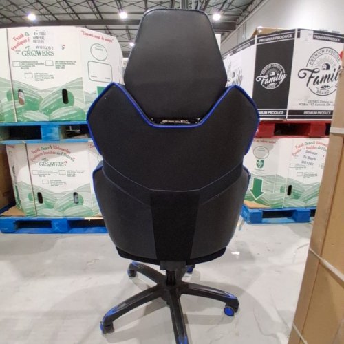 TRUE INNOVATIONS DPS 3D INSIGHT GAMING CHAIR WITH ADJUSTABLE ARMRESTS & HEADREST - 275LBS MAX - BLACK/BLUE - (MODEL: 1363228) image 4