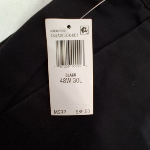 MENS IZOD AMERICAN CHINO FLAT FRONT EXTEND STRAIGHT FIT TWILL PANT - 48W X 30 L - BLACK image 2