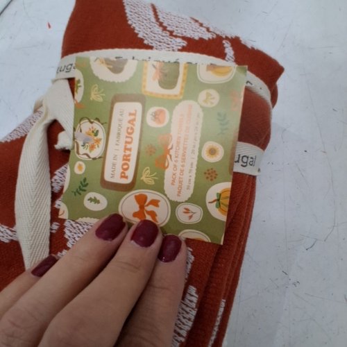 4PK MADE IN PORTUGAL KITCHEN TOWELS - 20" X 28" - ORANGE / WHITE (MODEL: 3400770) image 4