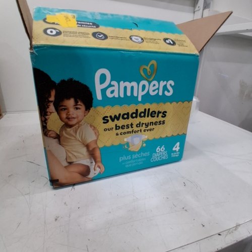 66PK PAMPERS SWADDLERS 100% LEAKPROOF BABY DIAPERS - SIZE 4 - 22-37 LBS image 2