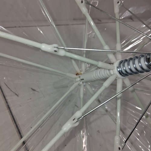 ADULT WINDPROOF PLASTIC BUBBLE UMBRELLA - 32" - CLEAR/WHITE image 5