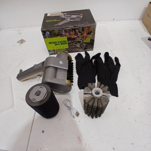 AMZANY ELECTRIC GRILL BRUSH WITH ACCESSORIES - SILVER (MODEL: MY-518) image 3