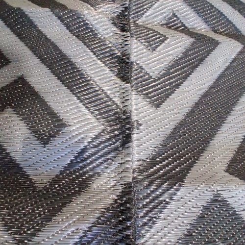 PORTABLE WATERPROOF REVERSIBLE OUTDOOR PATIO RUG - 12FT X 9FT - GREY / BLACK (MODEL: HY-CPB-236) image 4