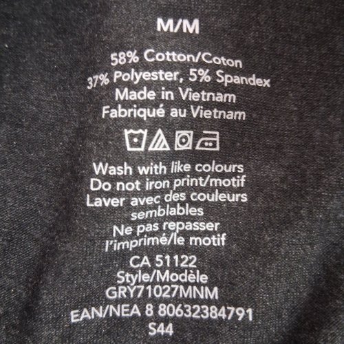 MEN'S GEORGE SHORT SLEEVE V NECK STRETCH T-SHIRT - MEDIUM - DARK GREY (STYLE: GRS61027MN) image 2