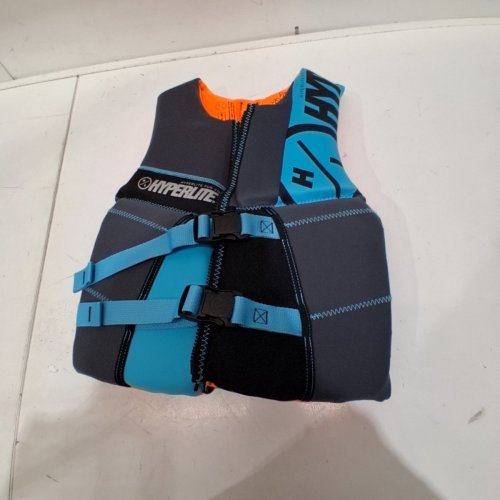 YOUTH HYPERLITE PFD VEST- 55LBS - 88LBS - BLUE/GREY/ORANGE (MODEL: 1819492) image 2