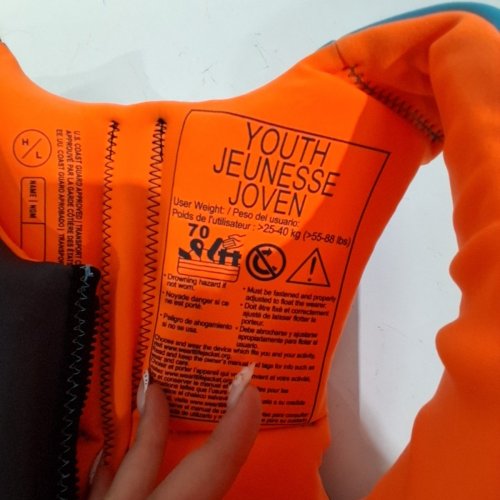 YOUTH HYPERLITE PFD VEST- 55LBS - 88LBS - BLUE/GREY/ORANGE (MODEL: 1819492) image 3