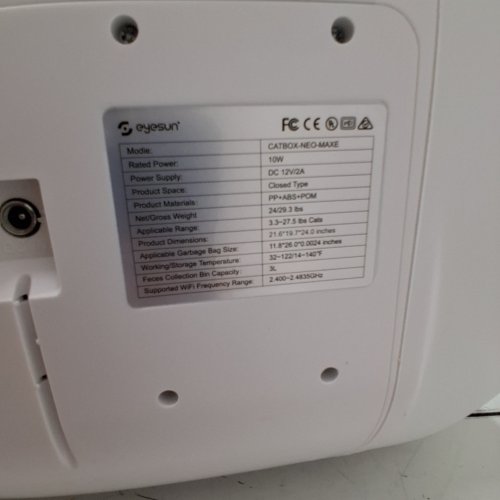 EYESUN SELF CLEANING AUTOMATIC SAFETY PROTECTION CAT LITTER BOX WITH APP CONTROLS - 76L - GREY/WHITE (MODEL: CATBOX-NEO-MAXE) image 6