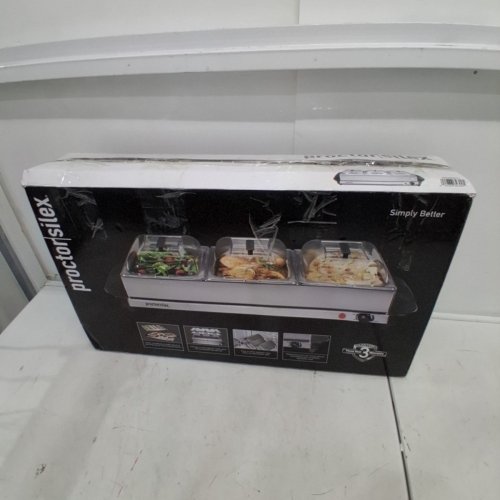 PROCTOR SILEX ADJUSTABLE HEAT BUFFET SERVER & FOOD WARMER WITH 3 OVEN-SAFE DISHES - 2.5QT /EACH - STAINLESS STEEL (MODEL: 34300RG) image 5