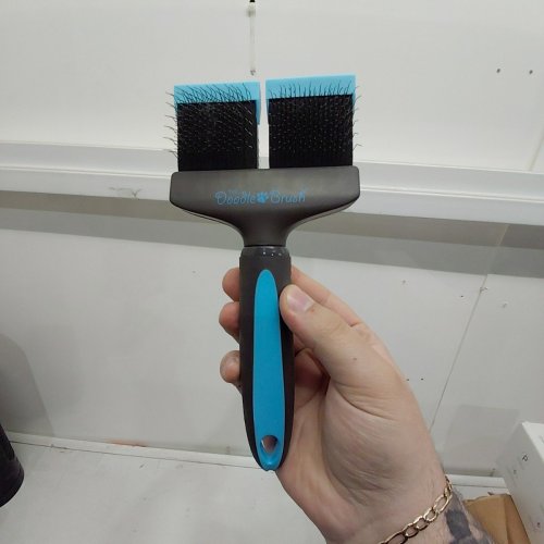 THE DOODLE BRUSH - LONG PIN SLICKER BRUSH FOR COCKAPOO & BERNEDOODLE - BLUE image 2