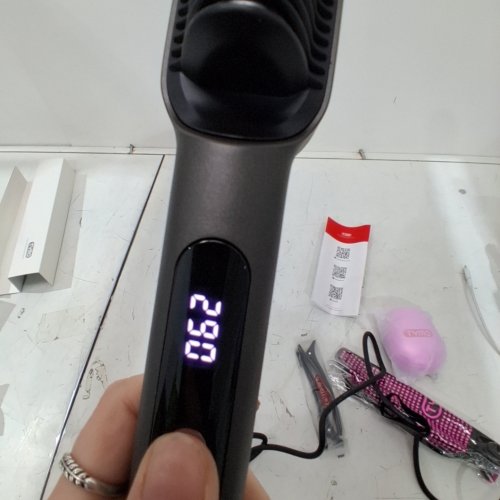 TYMO RING PLUS IONIC HAIR STRAIGHTENER BRUSH - BLACK image 2