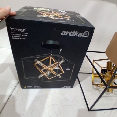 ARTIKA IMPERIUM SEMI-FLUSH MOUNT CEILING LIGHT FIXTURE - 40W - 120V - 10.51" - BLACK/GOLD - (MODEL: SFM-IM-BG) image 6