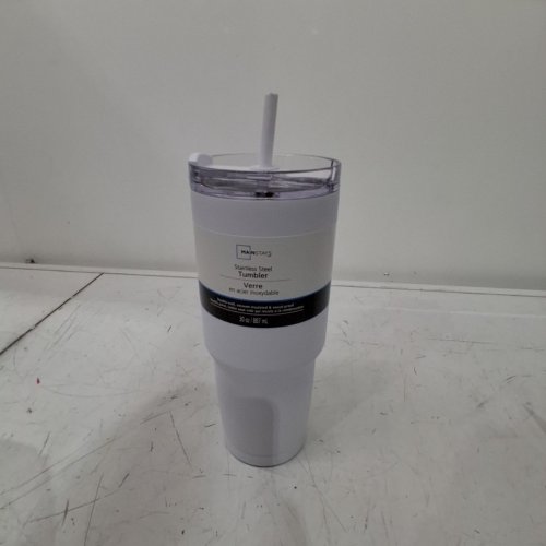 MAINSTAYS STAINLESS STEEL TUMBLER - 30 OZ - WHITE (ITEM: WMCA04325) image 2