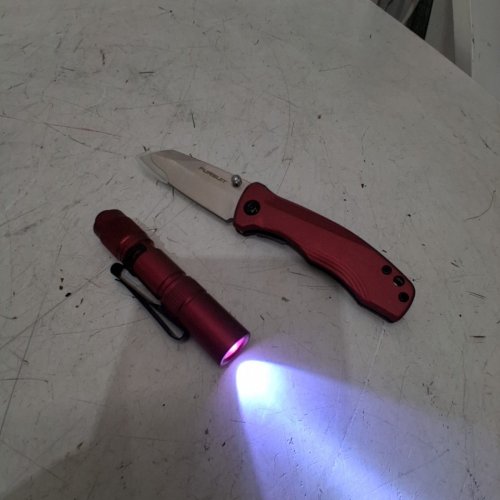 2PC PURSUIT KNIFE AND LIGHT COMBO WITH CASE - RED image 2