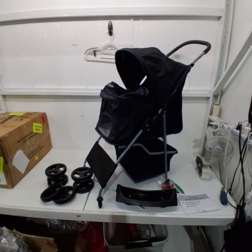 FDW PET STROLLER TRAVEL FOLDING CARRIER PET STROLLER WITH CUP HOLDER AND REMOVABLE LINER - 33LBS CAPACITY - BLACK (MODEL:BP-S04T-BLACK-DE-2) image 2