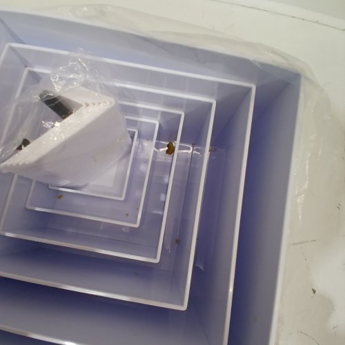 6PC ACRYLIC CUBE HOLLOW BOTTOM DISPLAY BOXES RISERS, DECORATIVE STANDS - WHITE image 4