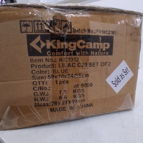 2PK KINGCAMP PORTABLE FOLDING LOW BEACH CHAIR - 300 LBS MAX - BLUE (ITEM: KC1912) image 2