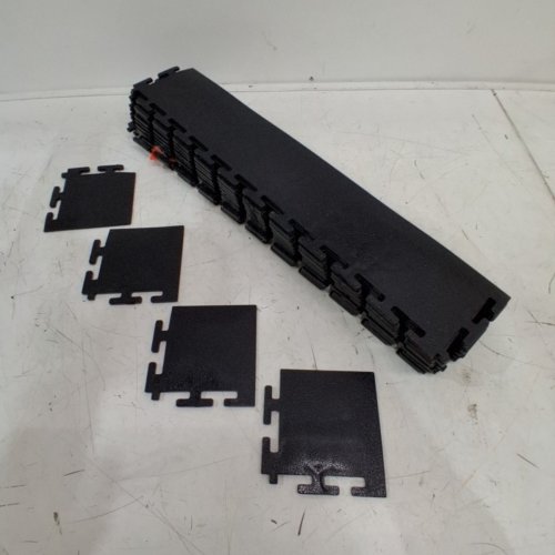 15PC INTERLOCKING PVC GARAGE FLOOR TRANSITION EDGE KIT - COMPATIBLE ONLY WITH VEVOR 4-SIDED INTERLOCKING MATS - BLACK (MODEL: GYDB-BYJ) image 2