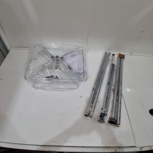 AQUATERIOR 4 TIER CHROME ADJUSTABLE TENSION POLE SHOWER CADDY-107 1/16" -114 15/16"- CHROME image 2