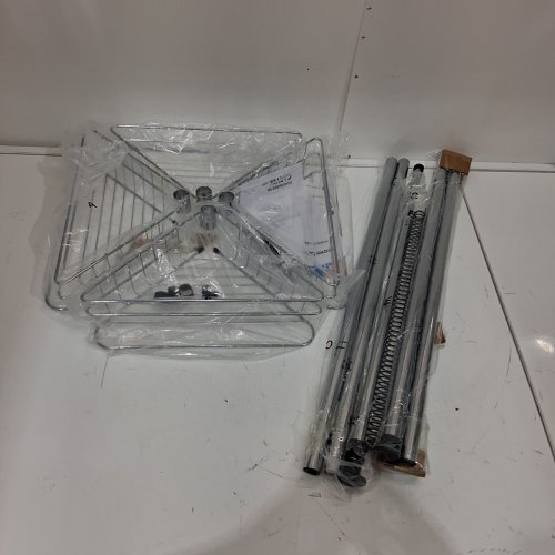 AQUATERIOR 4 TIER CHROME ADJUSTABLE TENSION POLE SHOWER CADDY-107 1/16" -114 15/16"- CHROME image 3