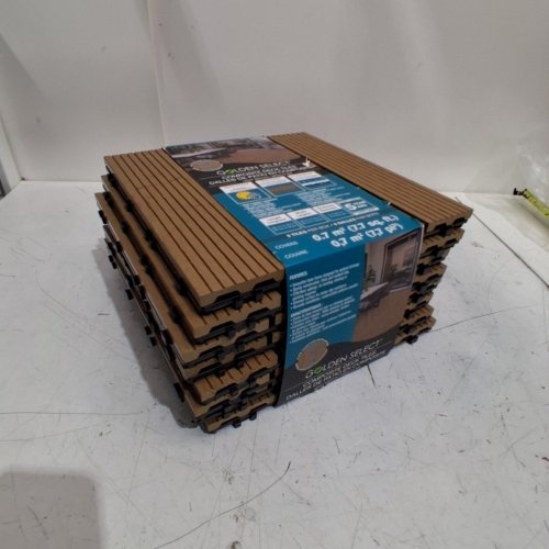 8PK GOLDEN SELECT COMPOSITE DECK TILES - 12" X 12" (EACH) - 7.7 SQ.FT - BROWN (MODEL: 2008954) image 2