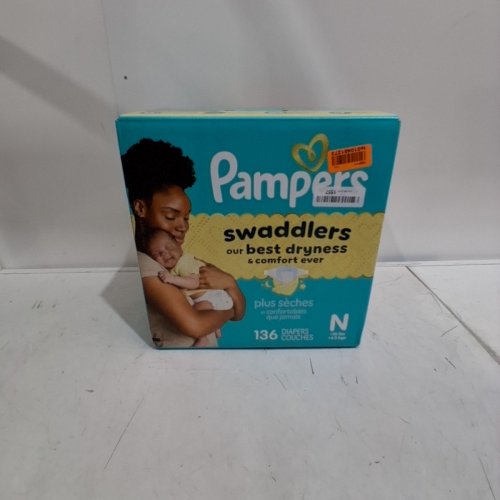 136PK PAMPERS SWADDLERS DIAPERS - NEWBORN SIZE image 2
