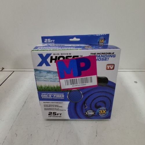 BIG BOSS XHOSE PRO DAC-5 HIGH PERFORMANCE LIGHTWEIGHT EXPANDABLE GARDEN HOSE WITH BRASS FITTINGS, 25FT - BLUE image 4