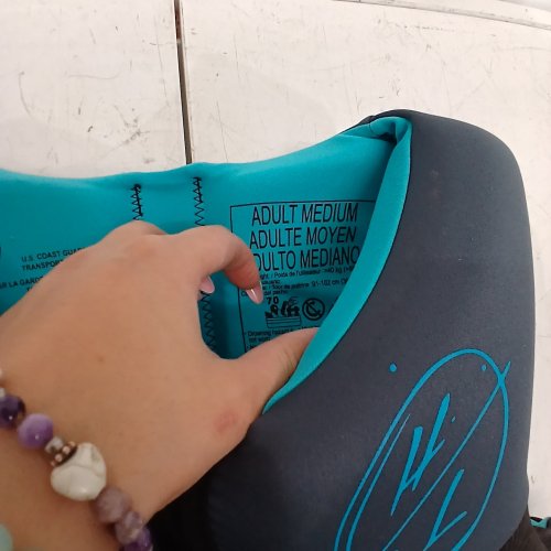 WOMEN'S HYPERLITE NEOPRENE PFD LIFE VEST WITH BUCKLE STRAPS - ADULT MEDIUM - BLACK/GREY/BLUE (MODEL: 3247/1819493) image 3