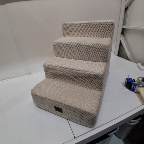 4-STEP FOAM PET STAIRS FOR BEDS & COUCHES - 28" X 16" X 18" H - BEIGE image 2