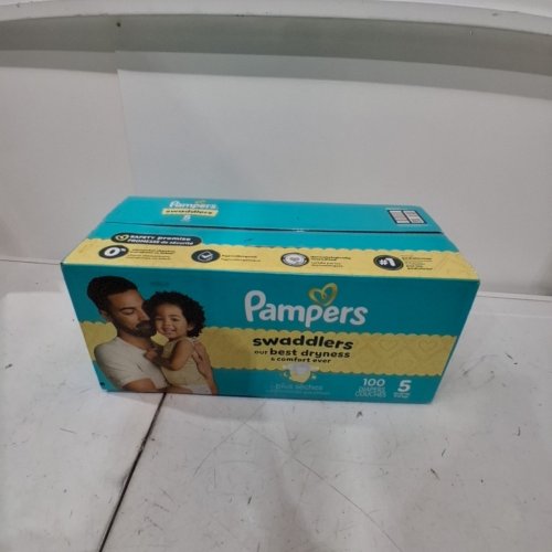 100PK PAMPERS SWADDLERS 100% LEAKPROOF DISPOSABLE BABY DIAPERS - SIZE 5 image 2