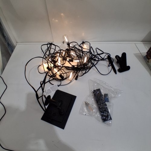 PESKEN SOLAR LED PATIO STRING LIGHTS WITH REMOTE - 54FT - 2700K - BLACK (MODEL: GLS-18J2P-ST38-15(CA)) image 2