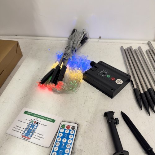 5PK SOLAR GARDEN FIREWORK STAKE LIGHTS - 35" - MULTICOLOUR image 2