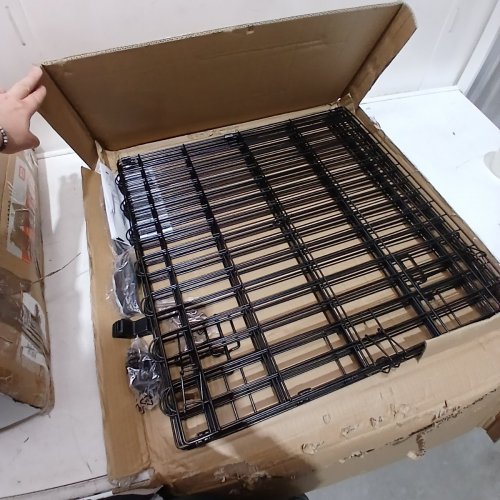 AMAZON BASICS FOLDABLE 8-PANEL PET EXERCISE PLAYPEN - EACH PANEL 24" X 30" - BLACK image 2