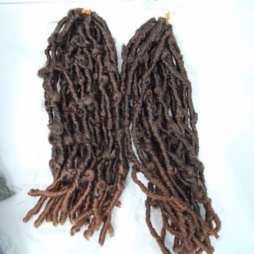 2PK DREADLOCK HAIR EXTENSIONS - 14" - #30 - DARK BROWN/LIGHT BROWN OMBRE image 3
